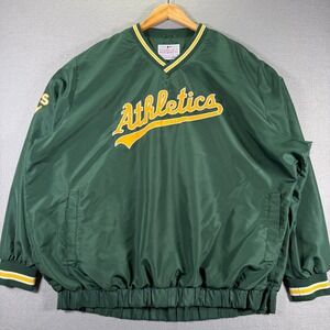 Vintage Oakland Athletics‎ MLB Carl Banks Pullover Windbreaker Jacket Mens 3XL